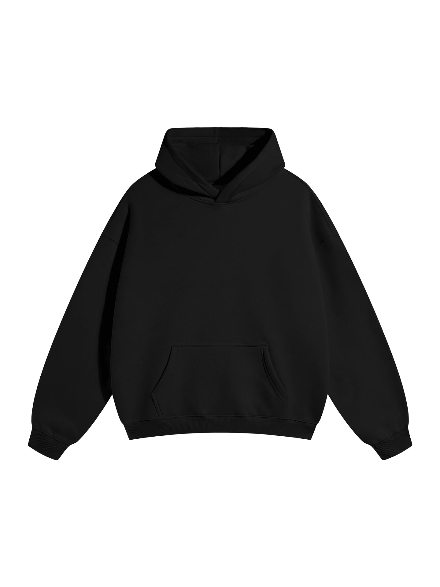 Black Oversize Fleeced Hoodie