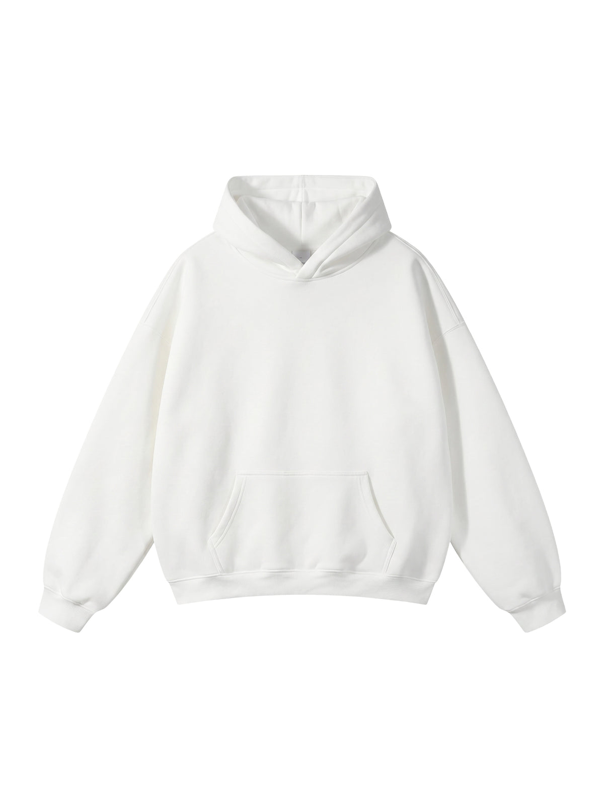 White Oversize Fleeced Hoodie